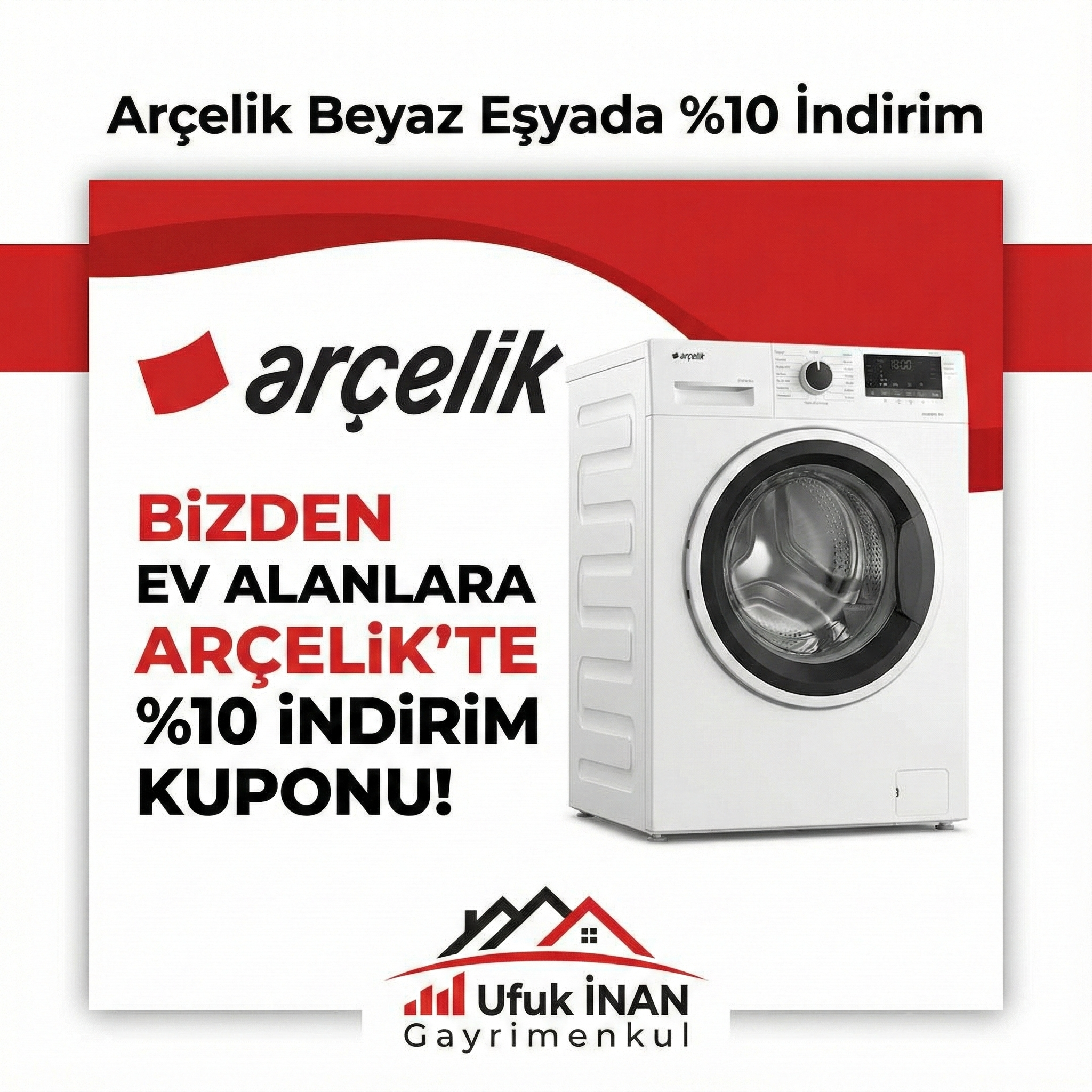 Arçelik Beyaz Eşyada %10 İndirim